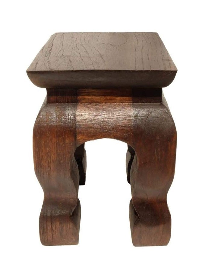 CoziNest Mini Table Buddha Statue Stand Worship Pedestal Furniture Display Stand Wooden Square Shape Solid Thai Handmade Teak Wood Base Holder for Small Little Things Statues Items (W5 x D5 x H4) - Image 1